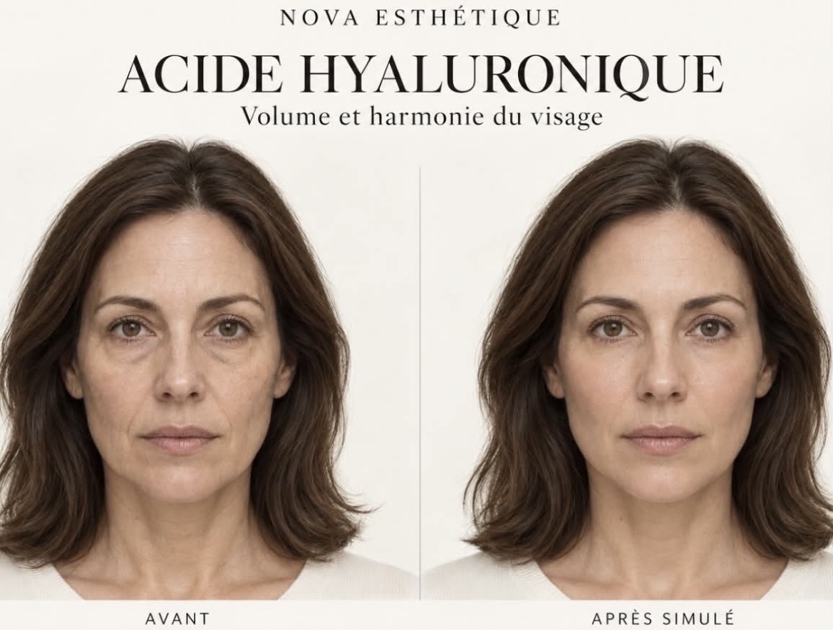 Acide hyaluronique : avant et après (simulation)