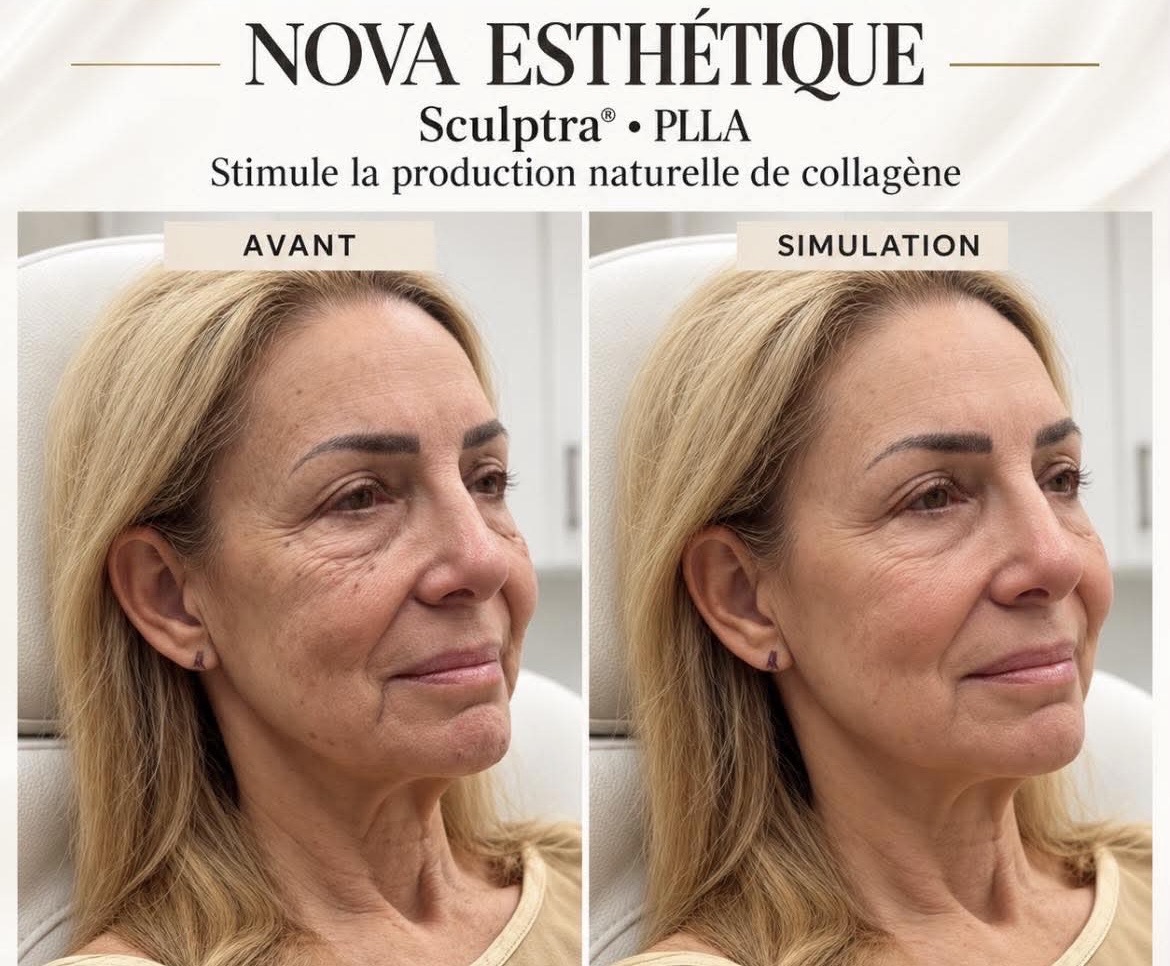 Sculptra PLLA : avant et simulation